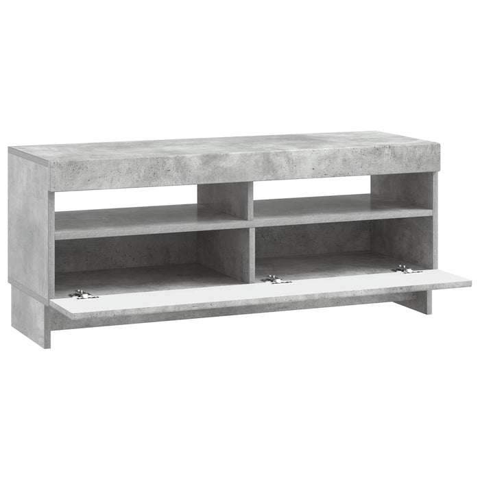 Cabinet TV cu LED Gri Beton Lemn prelucrat WALTI