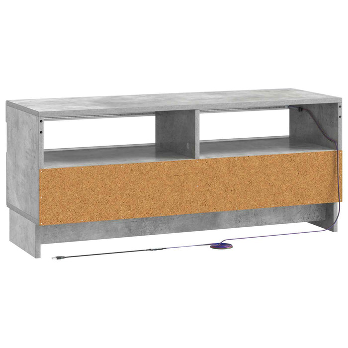 Cabinet TV cu LED Gri Beton Lemn prelucrat WALTI