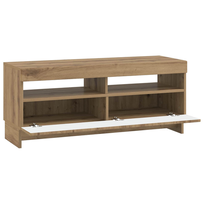 Cabinet TV cu LED Stejar Artizanal Lemn prelucrat WALTI