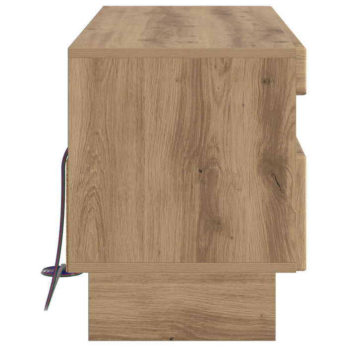 Cabinet TV cu LED Stejar Artizanal Lemn prelucrat WALTI