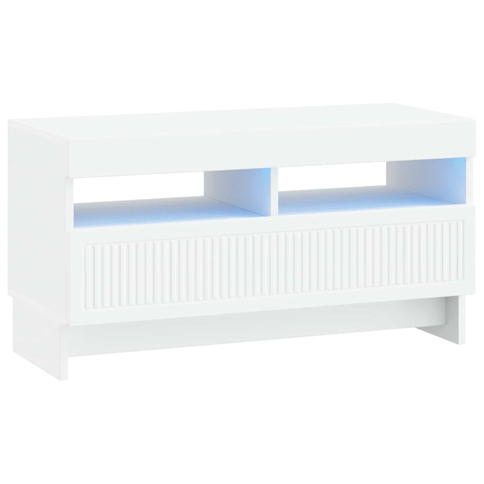 Cabinet TV cu LED Alb Lemn prelucrat WALTI