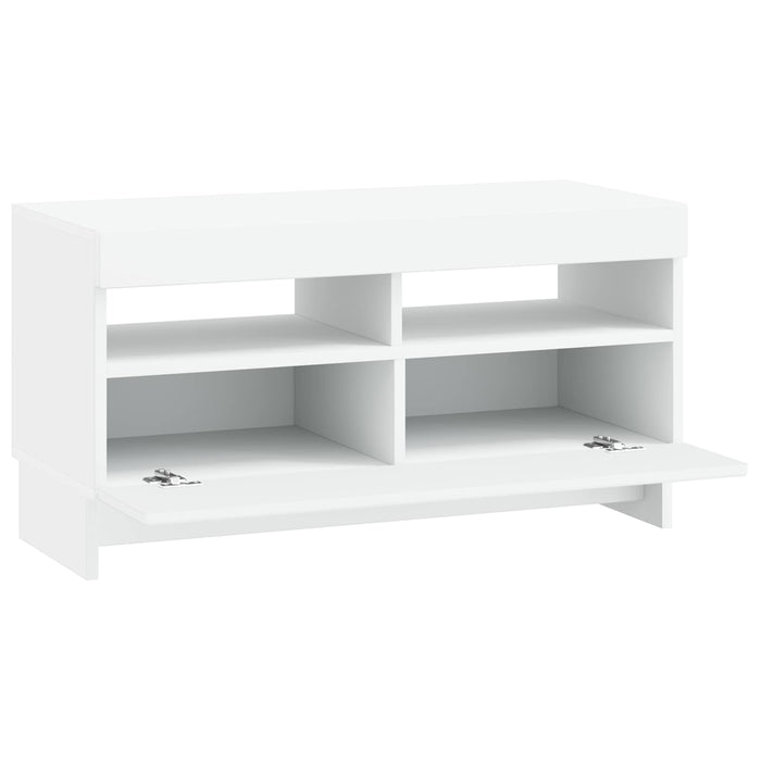 Cabinet TV cu LED Alb Lemn prelucrat WALTI