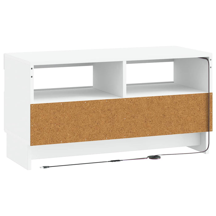 Cabinet TV cu LED Alb Lemn prelucrat WALTI