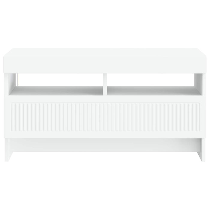 Cabinet TV cu LED Alb Lemn prelucrat WALTI