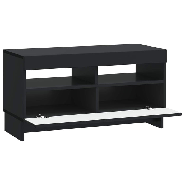 Cabinet TV cu LED Negru Lemn prelucrat WALTI