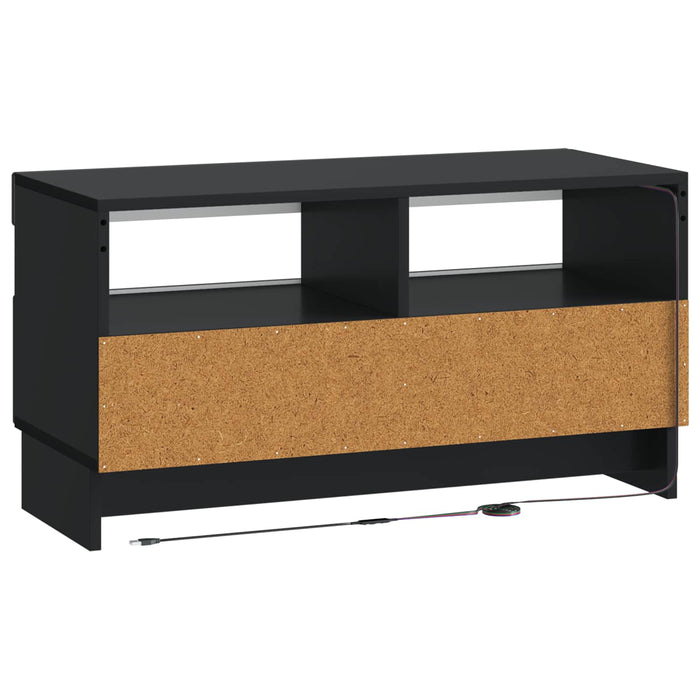 Cabinet TV cu LED Negru Lemn prelucrat WALTI
