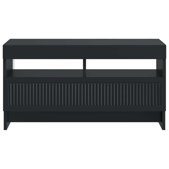 Cabinet TV cu LED Negru Lemn prelucrat WALTI