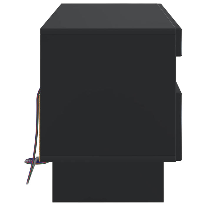 Cabinet TV cu LED Negru Lemn prelucrat WALTI