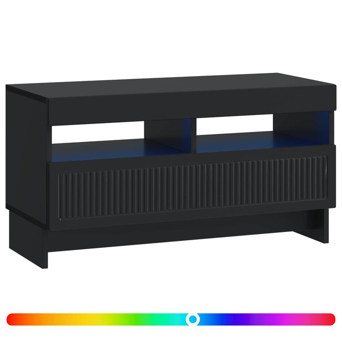 Cabinet TV cu LED Negru Lemn prelucrat WALTI