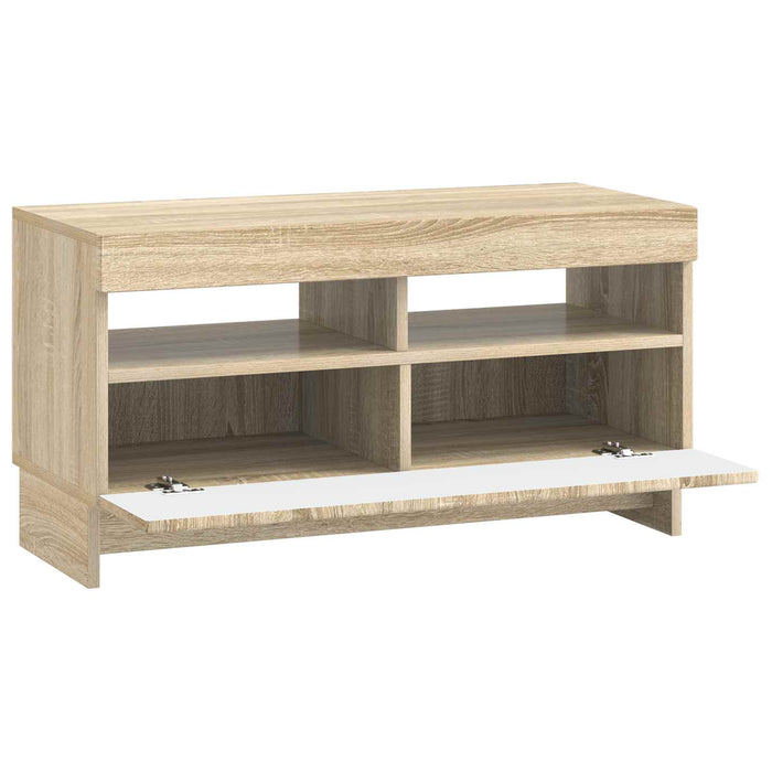 Cabinet TV cu LED Stejar Sonoma Lemn prelucrat WALTI