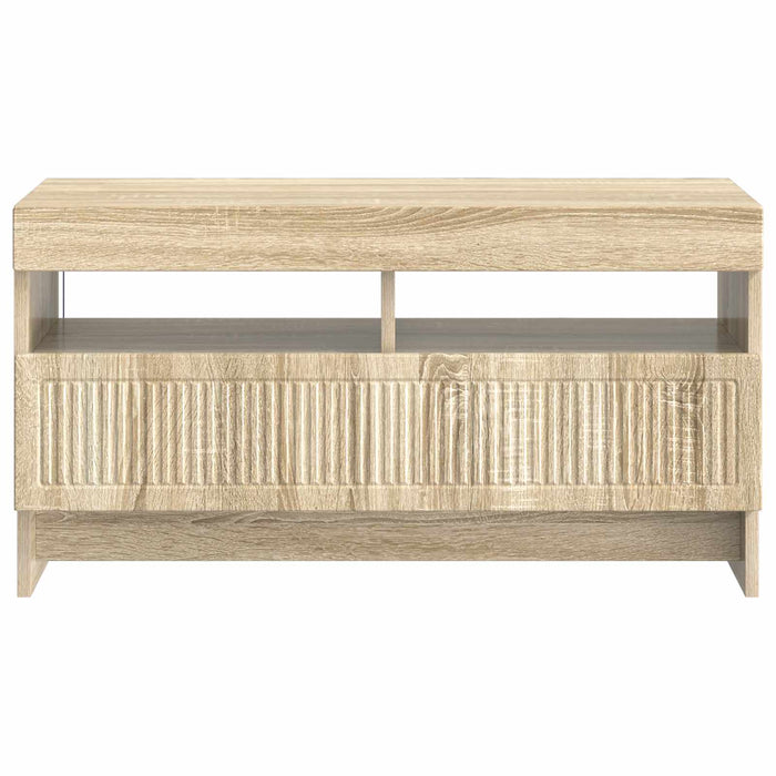 Cabinet TV cu LED Stejar Sonoma Lemn prelucrat WALTI