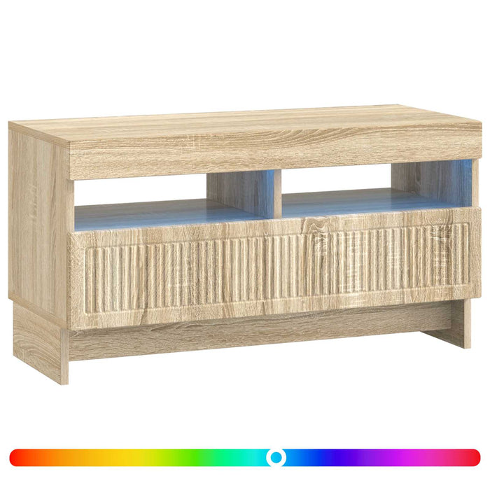 Cabinet TV cu LED Stejar Sonoma Lemn prelucrat WALTI
