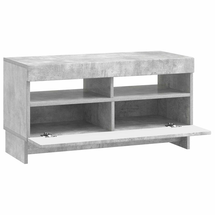 Cabinet TV cu LED Gri Beton Lemn prelucrat WALTI
