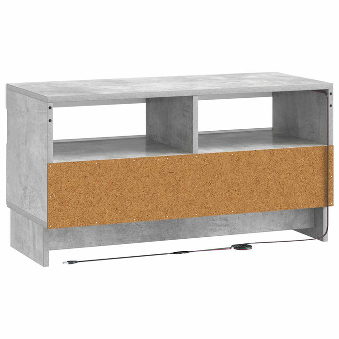 Cabinet TV cu LED Gri Beton Lemn prelucrat WALTI
