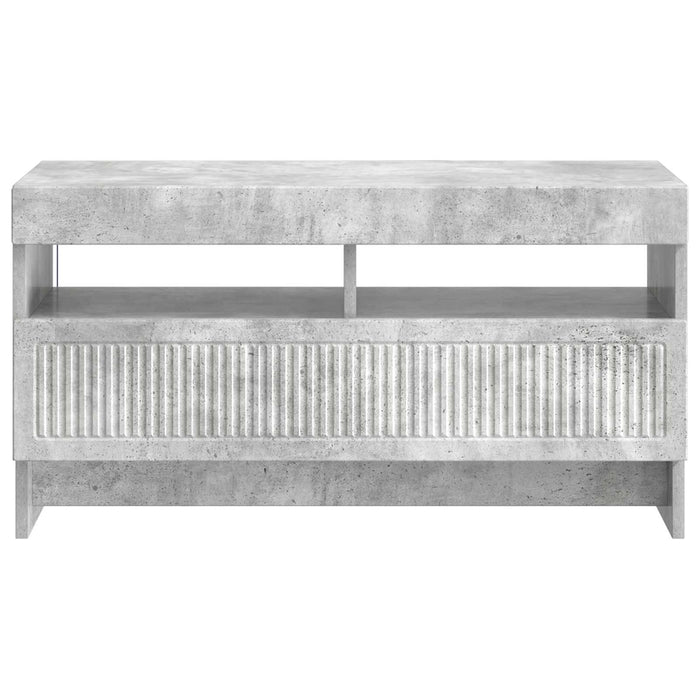 Cabinet TV cu LED Gri Beton Lemn prelucrat WALTI