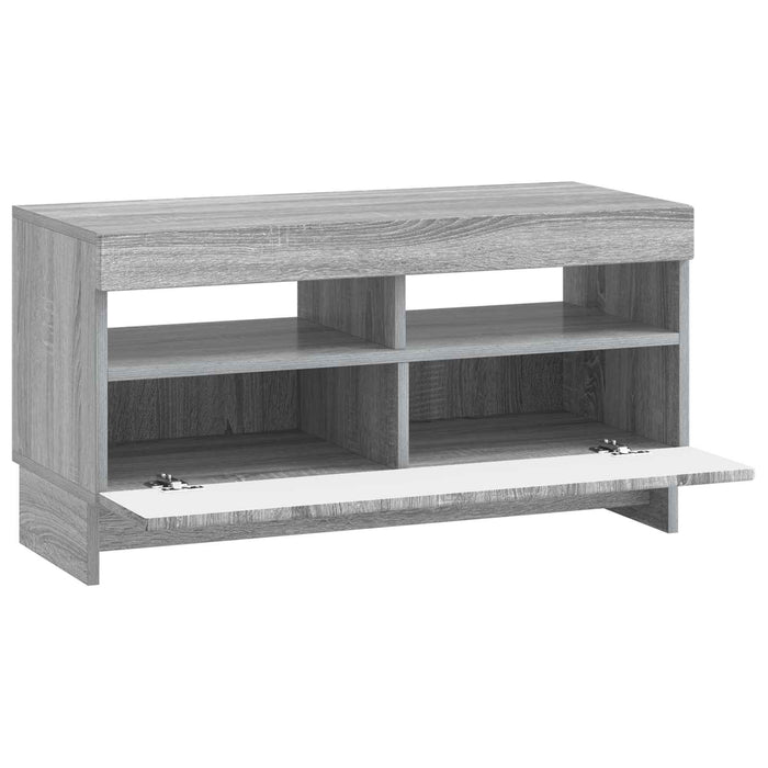 Cabinet TV cu LED Sonoma gri Lemn prelucrat WALTI