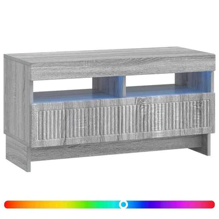 Cabinet TV cu LED Sonoma gri Lemn prelucrat WALTI