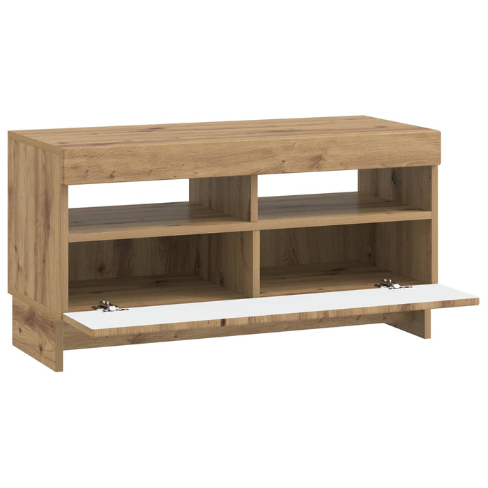 Cabinet TV cu LED Stejar Artizanal Lemn prelucrat WALTI