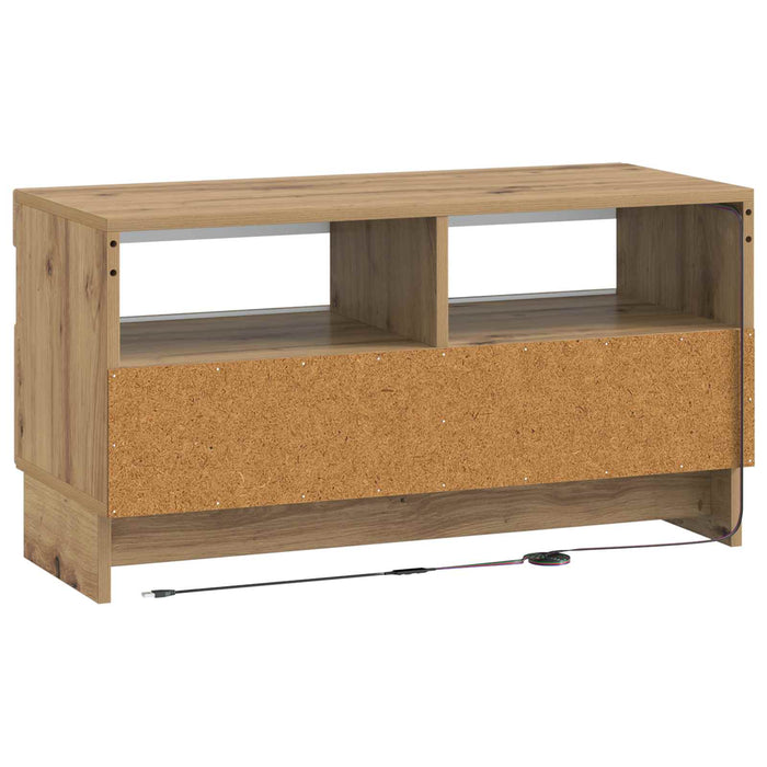 Cabinet TV cu LED Stejar Artizanal Lemn prelucrat WALTI