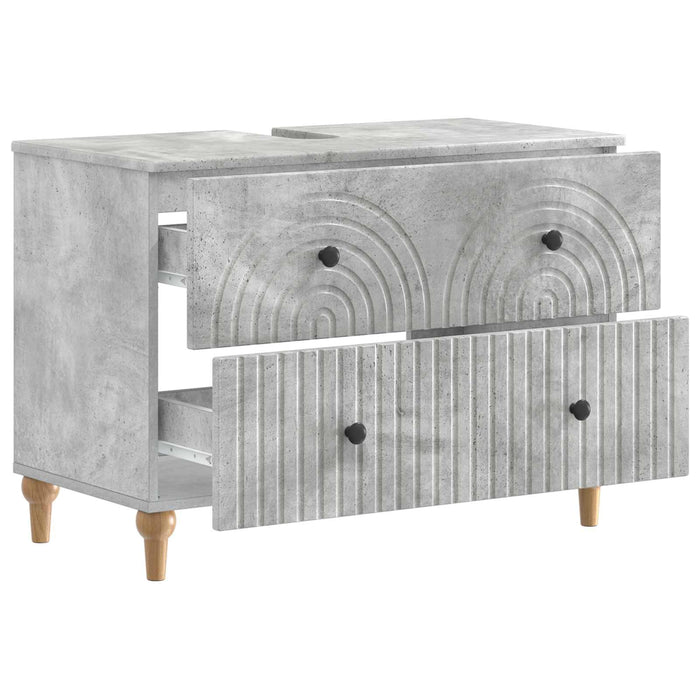 Dulap pentru Chiuveta de Baie ALKMAAR Gri Beton 82 x 41 x 59 cm - WALTI WALTI