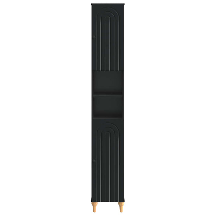 Cabinet de Baie cu Raft Deschis ALKMAAR Negru 30 x 31 x 190 cm WALTI