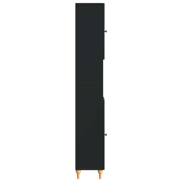 Cabinet de Baie cu Raft Deschis ALKMAAR Negru 30 x 31 x 190 cm WALTI