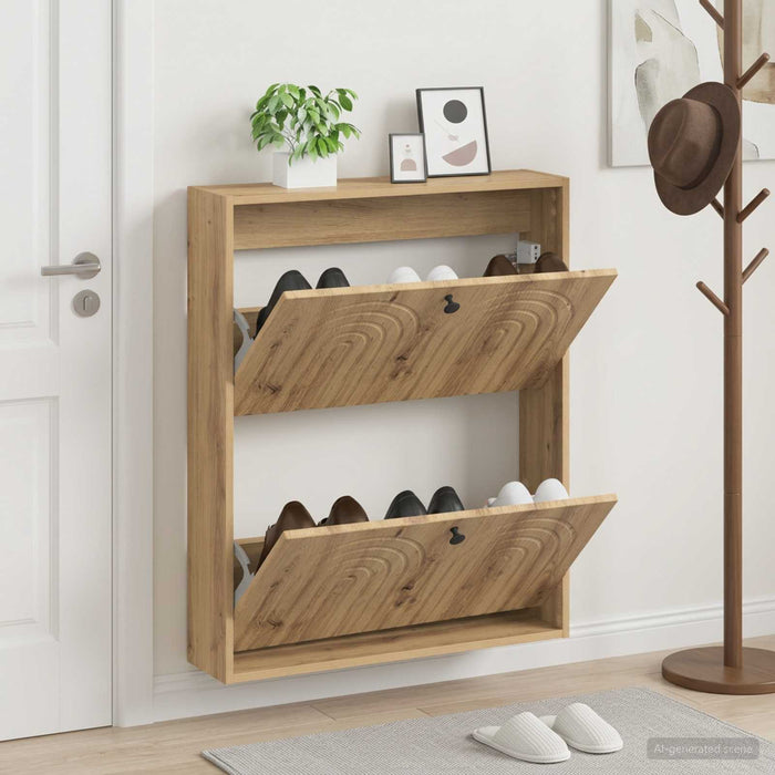 Dulap pentru pantofi montat pe perete ALKMAAR 71 x 17 x 86 cm - WALTI WALTI