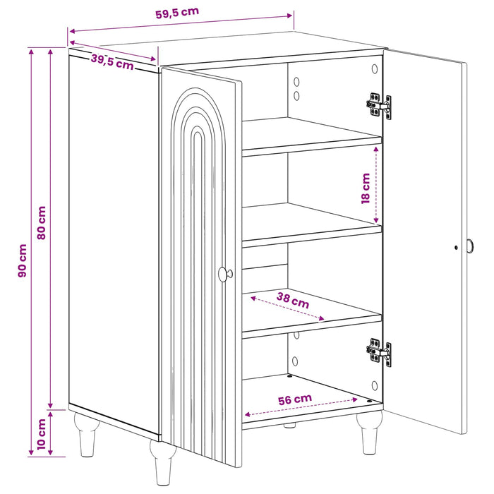 Dulap pentru pantofi ALKMAAR 59,5 x 39,5 x 90 cm Lemn prelucrat - WALTI WALTI