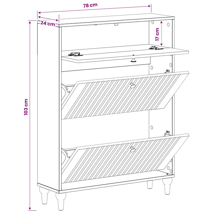 Dulap pentru pantofi ALKMAAR 78 x 24 x 103 cm Lemn prelucrat WALTI