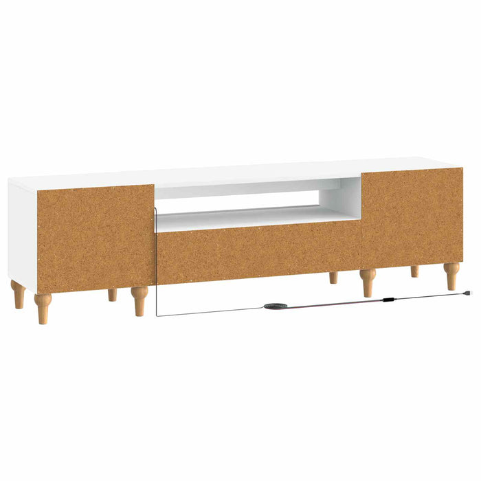Cabinet TV cu LED Alb Lemn prelucrat WALTI