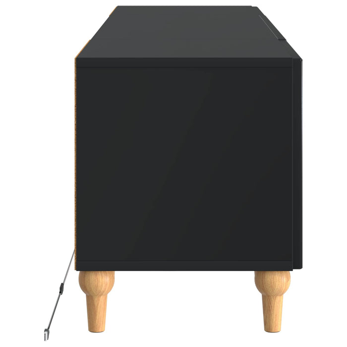 Cabinet TV cu LED Negru Lemn prelucrat WALTI