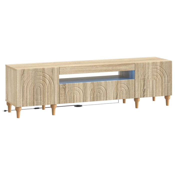 Cabinet TV cu LED Stejar Sonoma Lemn prelucrat WALTI