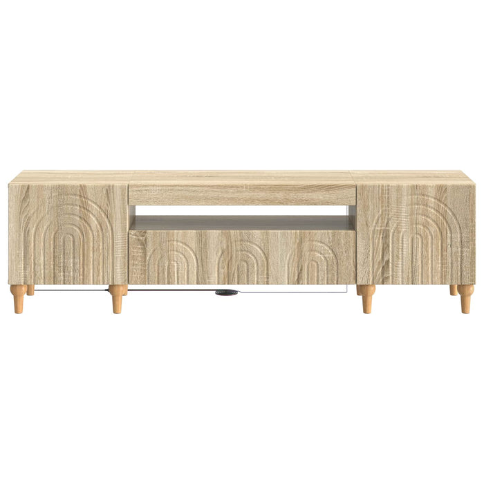 Cabinet TV cu LED Stejar Sonoma Lemn prelucrat WALTI