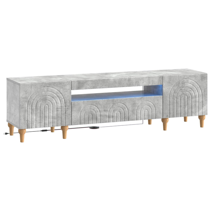 Cabinet TV cu LED Gri Beton Lemn prelucrat WALTI