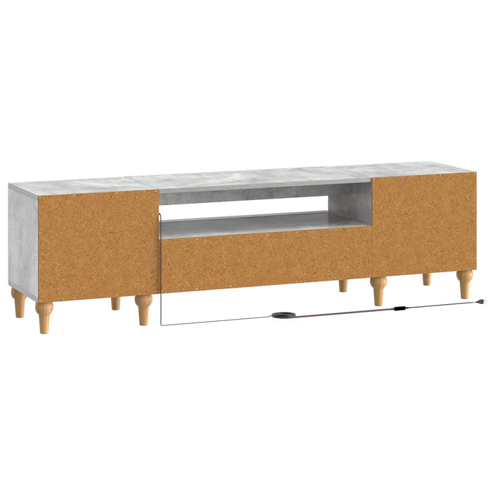 Cabinet TV cu LED Gri Beton Lemn prelucrat WALTI