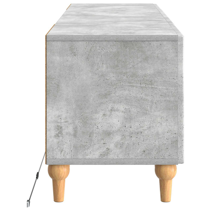 Cabinet TV cu LED Gri Beton Lemn prelucrat WALTI