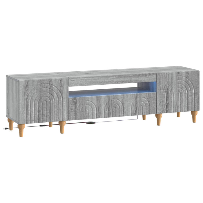 Cabinet TV cu LED Sonoma gri Lemn prelucrat WALTI