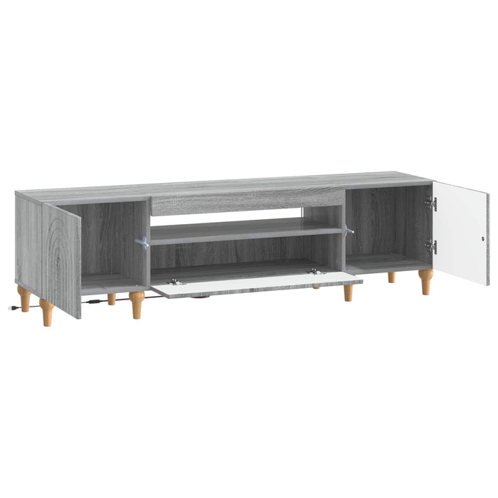 Cabinet TV cu LED Sonoma gri Lemn prelucrat WALTI