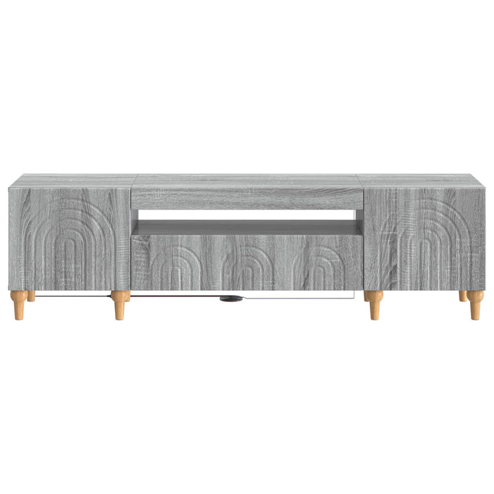Cabinet TV cu LED Sonoma gri Lemn prelucrat WALTI