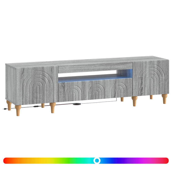 Cabinet TV cu LED Sonoma gri Lemn prelucrat WALTI