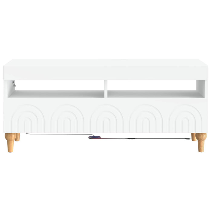 Cabinet TV cu LED Alb Lemn prelucrat WALTI