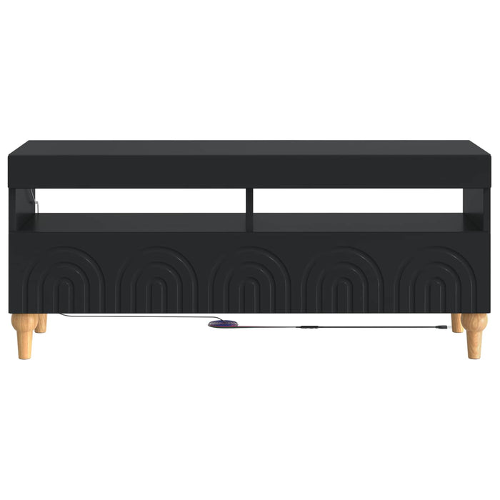 Cabinet TV cu LED Negru Lemn prelucrat WALTI