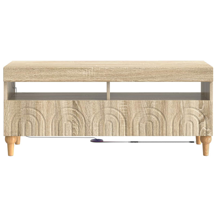Cabinet TV cu LED Stejar Sonoma Lemn prelucrat WALTI