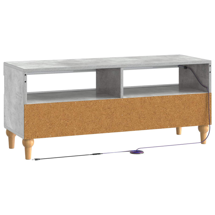 Cabinet TV cu LED Gri Beton Lemn prelucrat WALTI