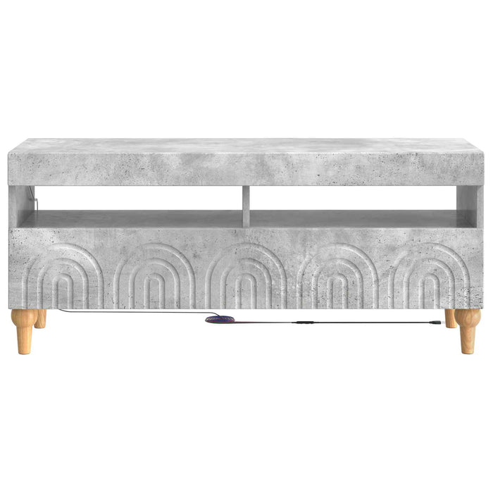Cabinet TV cu LED Gri Beton Lemn prelucrat WALTI