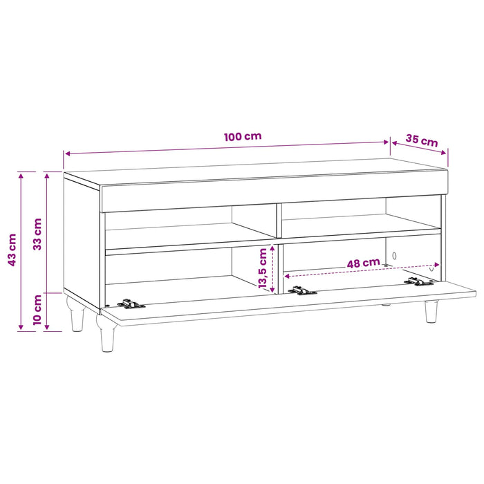 Cabinet TV cu LED Gri Beton Lemn prelucrat WALTI