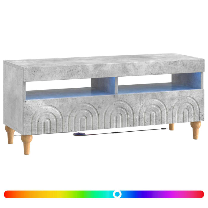 Cabinet TV cu LED Gri Beton Lemn prelucrat WALTI