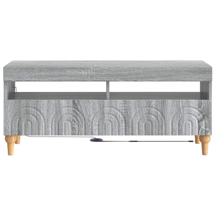 Cabinet TV cu LED Sonoma gri Lemn prelucrat WALTI