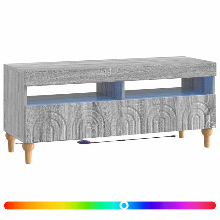 Cabinet TV cu LED Sonoma gri Lemn prelucrat WALTI