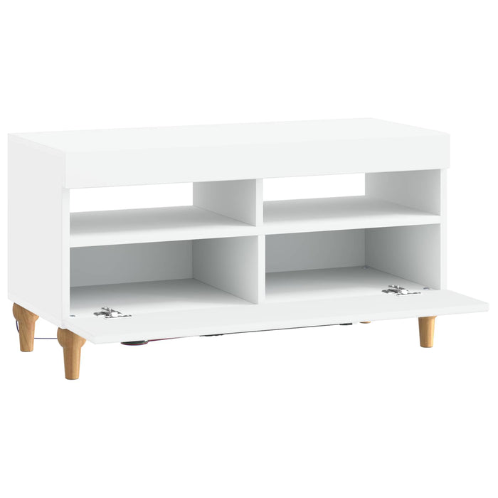 Cabinet TV cu LED Alb Lemn prelucrat WALTI